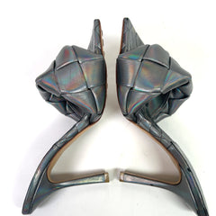 Bottega Veneta Oyster Lido Intrecciato Leather Heels