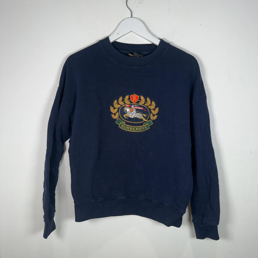 Burberry Crest Embroidered Navy Crewneck
