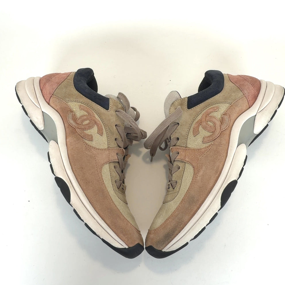 Chanel Brown Interlocking C Trainers