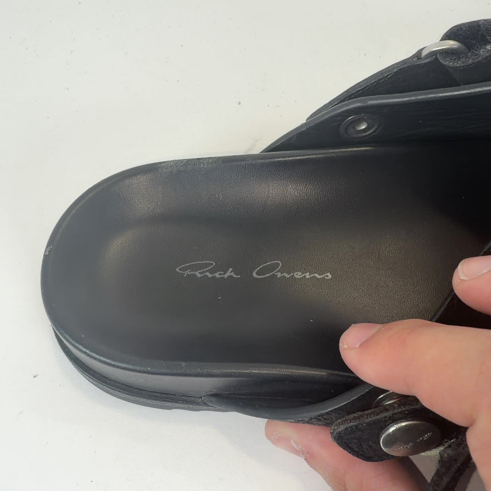 Rick Owens Megalace Cracked Leather Mule