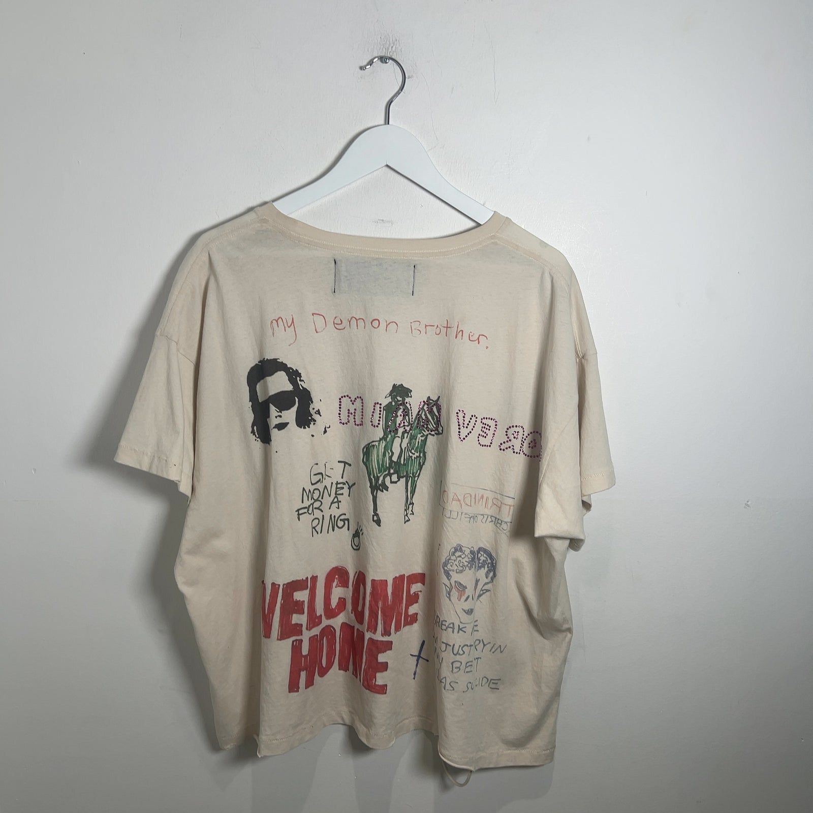Paly X Eri Wakiyama 'Bad Luck' Distressed Graphic T-Shirt Size M