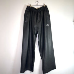 Balenciaga 3B Lambskin Wide-Leg Track Pants