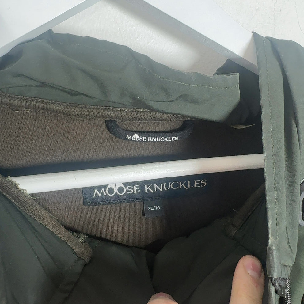 Moose Knuckle Army Green Fur Technical Jacket Size XL