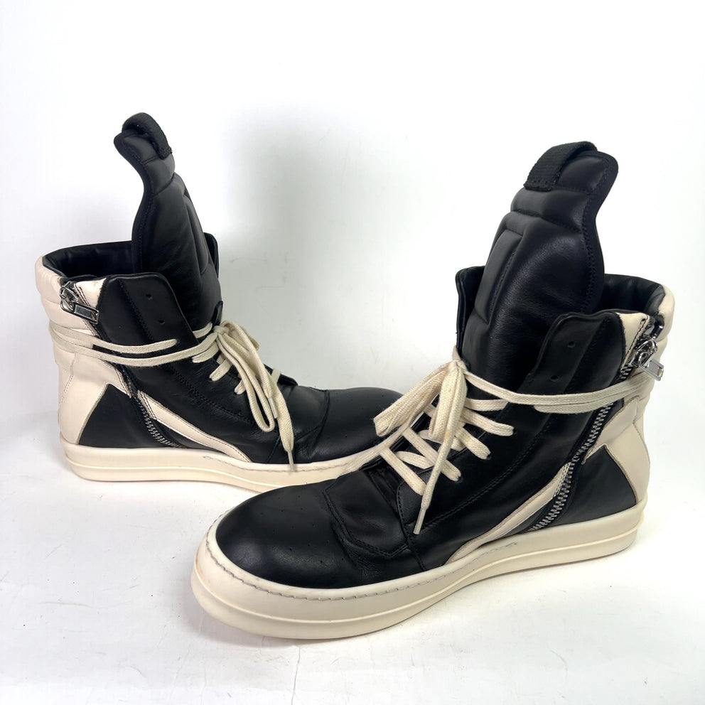 Rick Owens Black/Milk Geobasket Sneakers