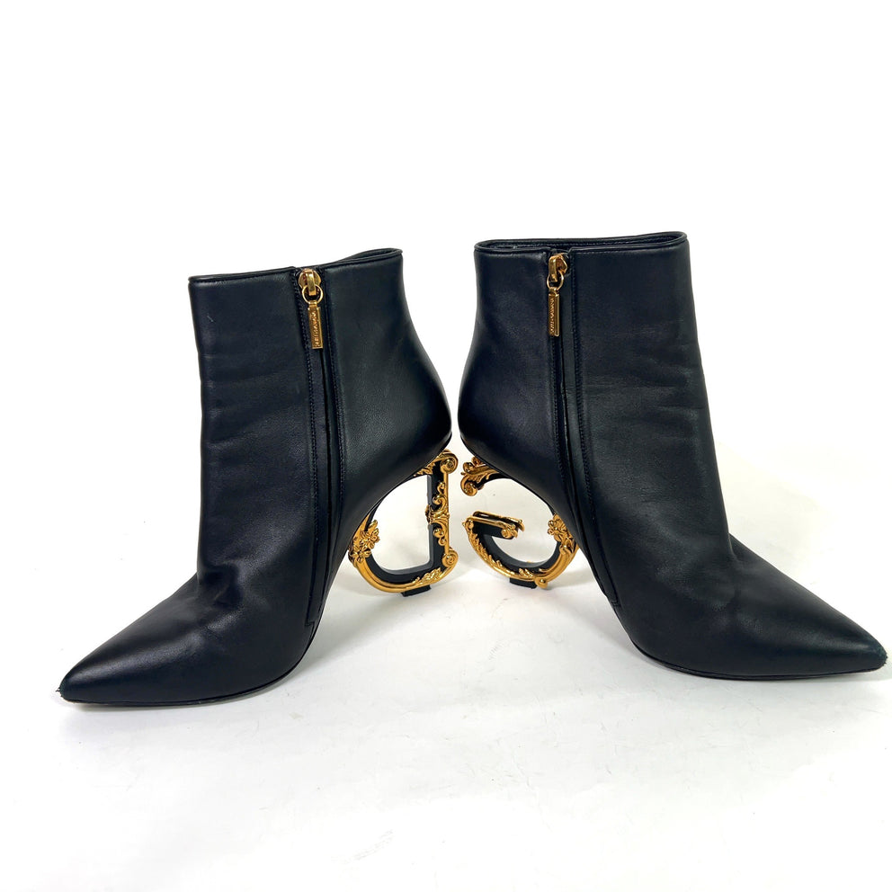 Dolce & Gabbana Baroque DG Leather Ankle Boots
