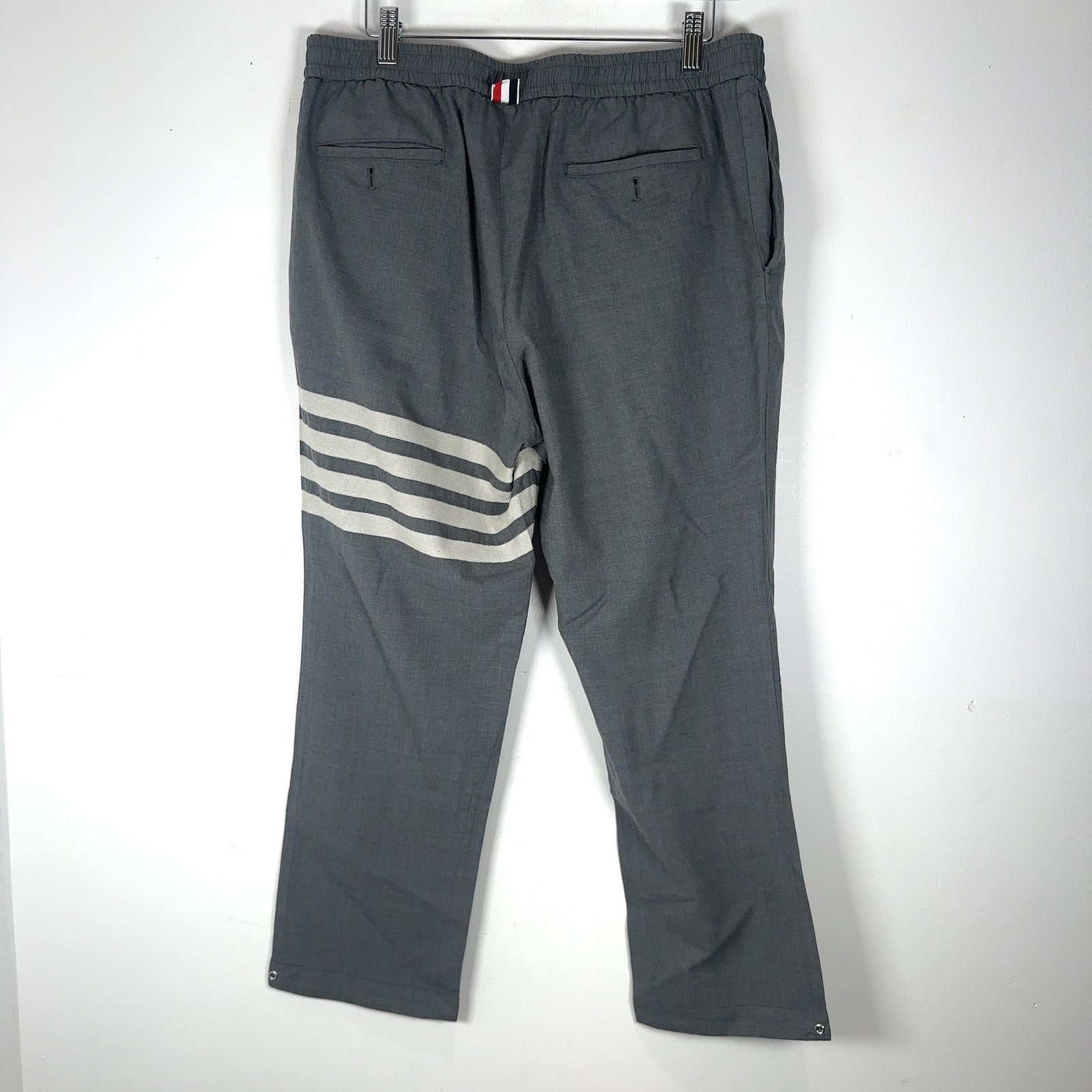 Thom Browne Woostered Woven Wool 4-Bar Pants