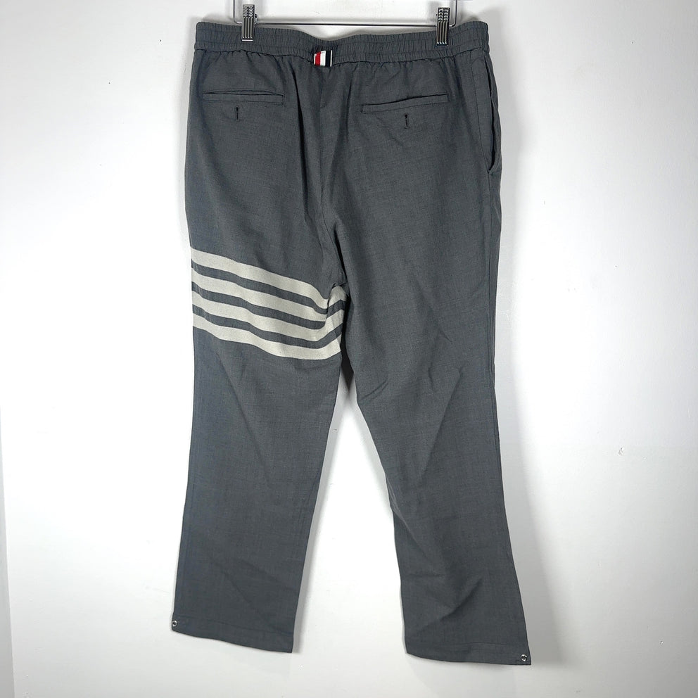 Thom Browne Woostered Woven Wool 4-Bar Pants