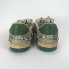 Gucci Web Crystal Distressed Screener Lowtop Sneakers