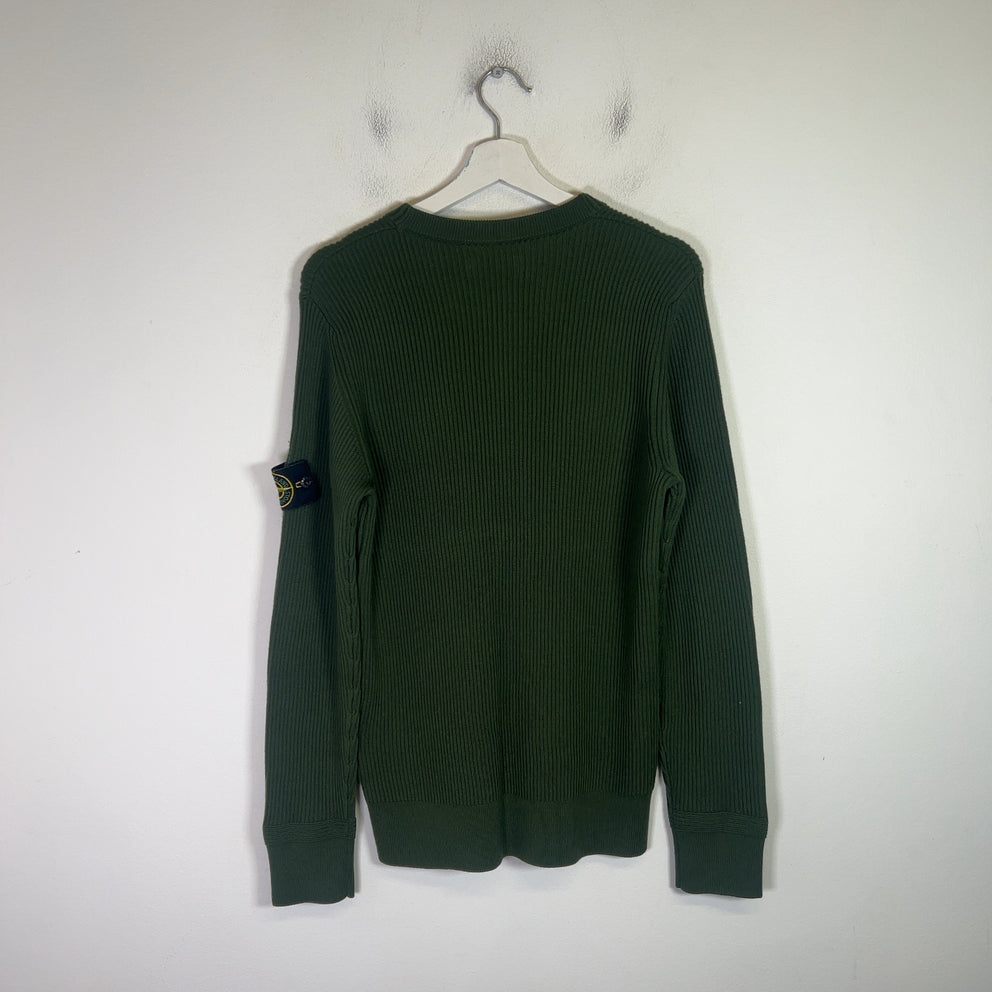Stone Island Compass Patch Ribbed Knit Sweater