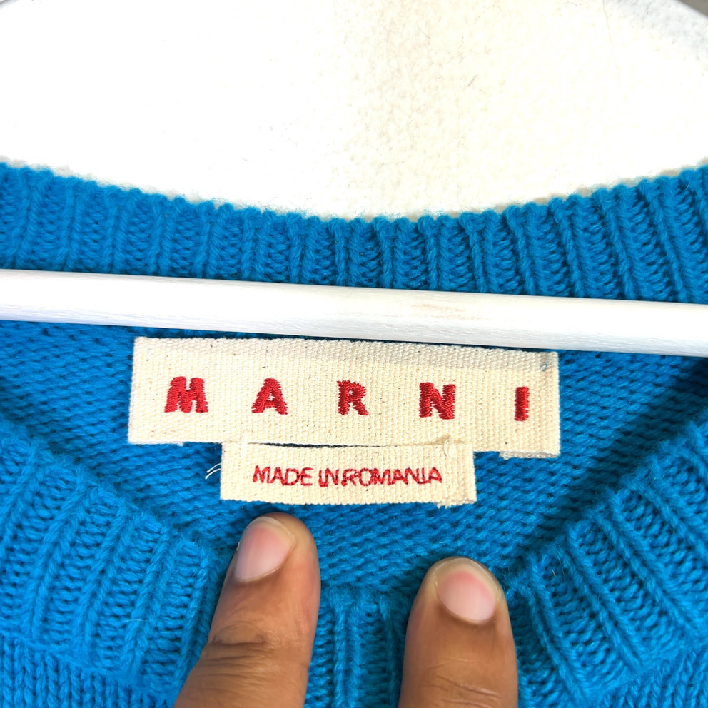 Marni Logo-Intarsia Wool Knit Sweater