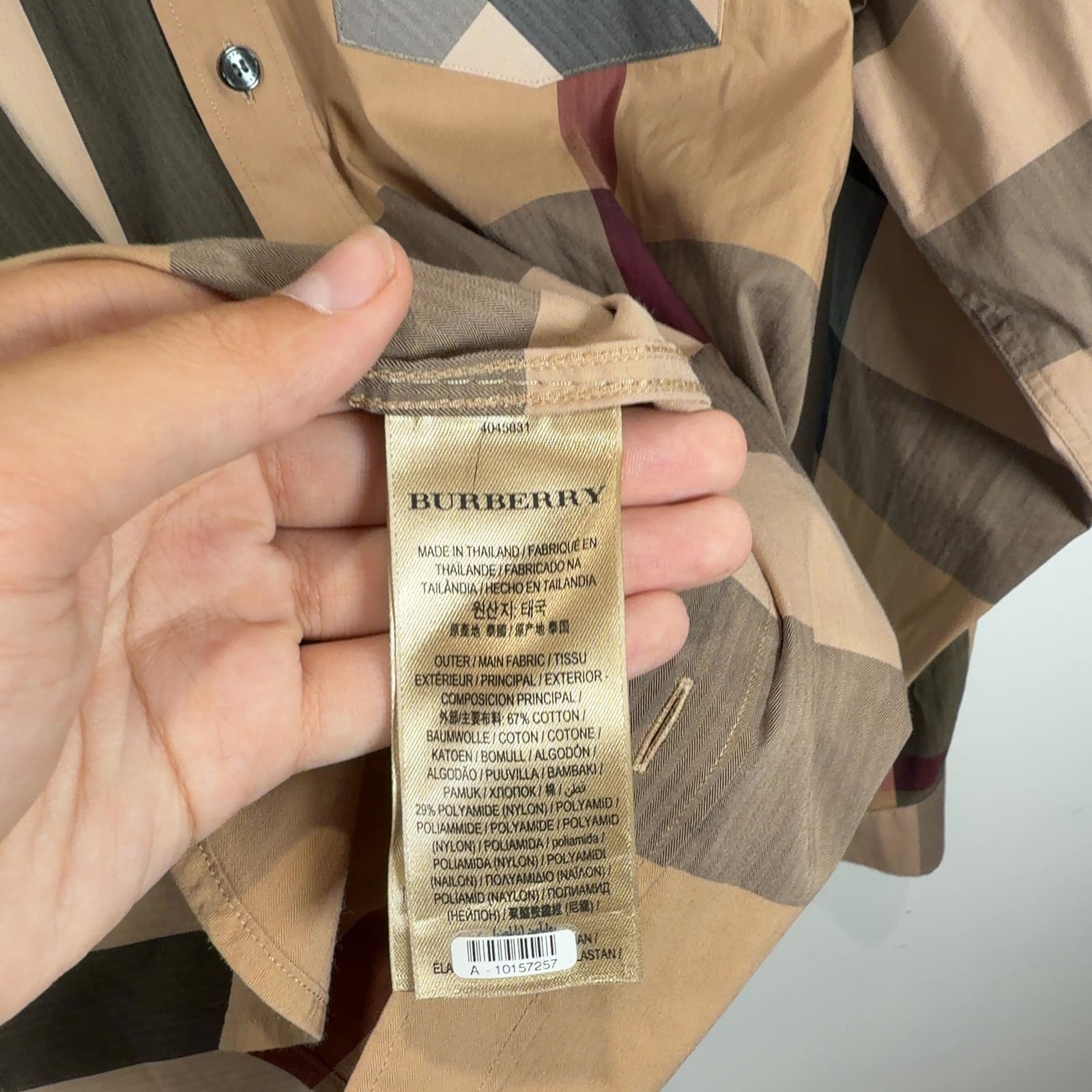 Burberry Plaid Button-Up Shirt