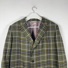 Thom Browne Multi-Pocket Plaid Peacoat