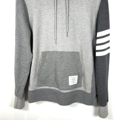 Thom Browne Grey Color Block 4-Bar Hoodie