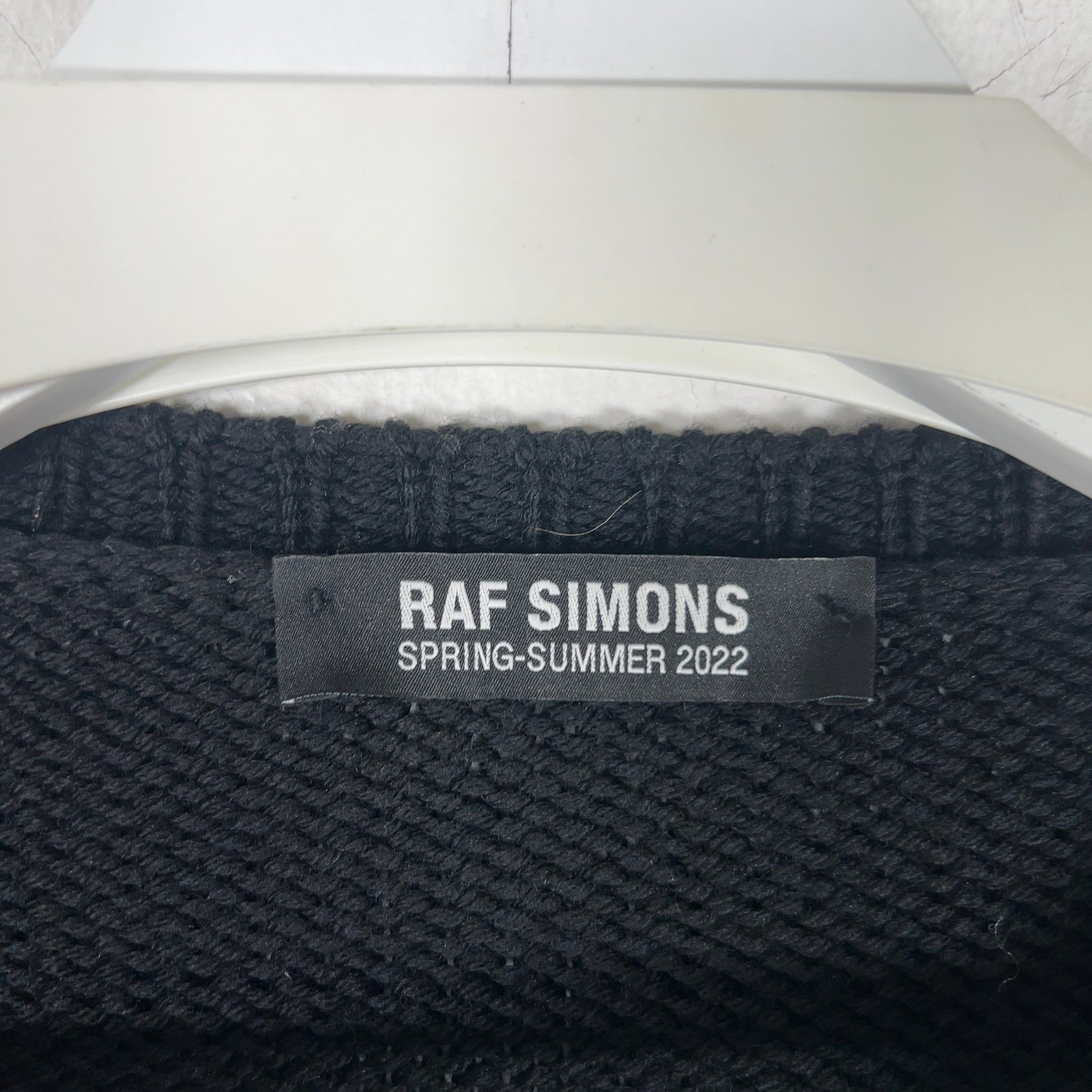 Raf Simons 'R' Heavy Knit Cropped Sweater