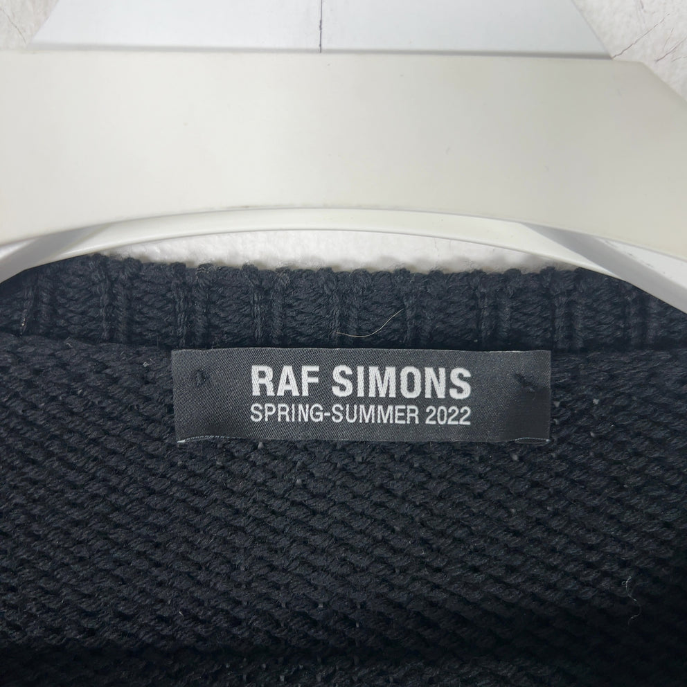 Raf Simons 'R' Heavy Knit Cropped Sweater