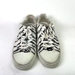 Saint Laurent Paris Bedford Zebra Distressed Sneakers