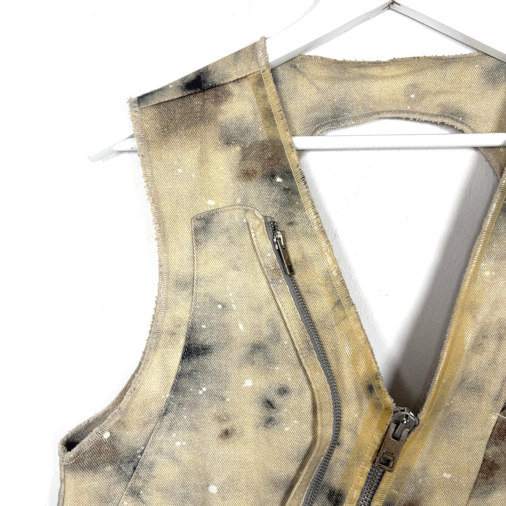 Diesel x A-Cold-Wall Tye-Dye Asymetrical Denim Cargo Vest