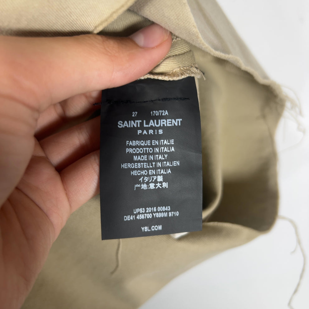 Saint Laurent Khaki Cut-Off Shorts