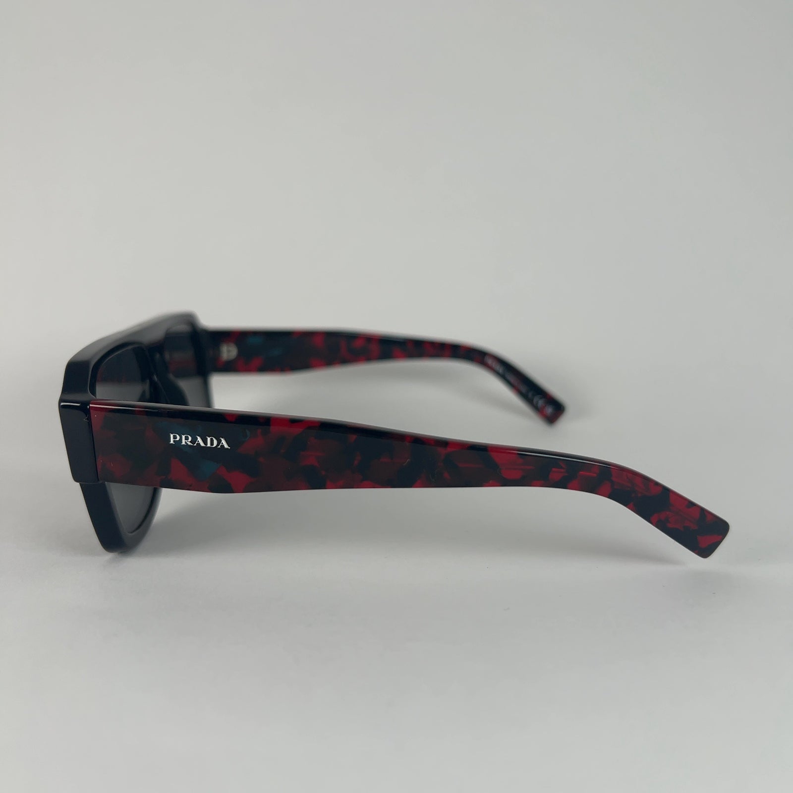 Prada Red Marble Acetate Sunglasses