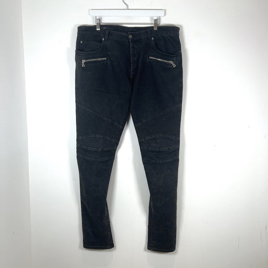Balmain Slim Biker Denim Pants