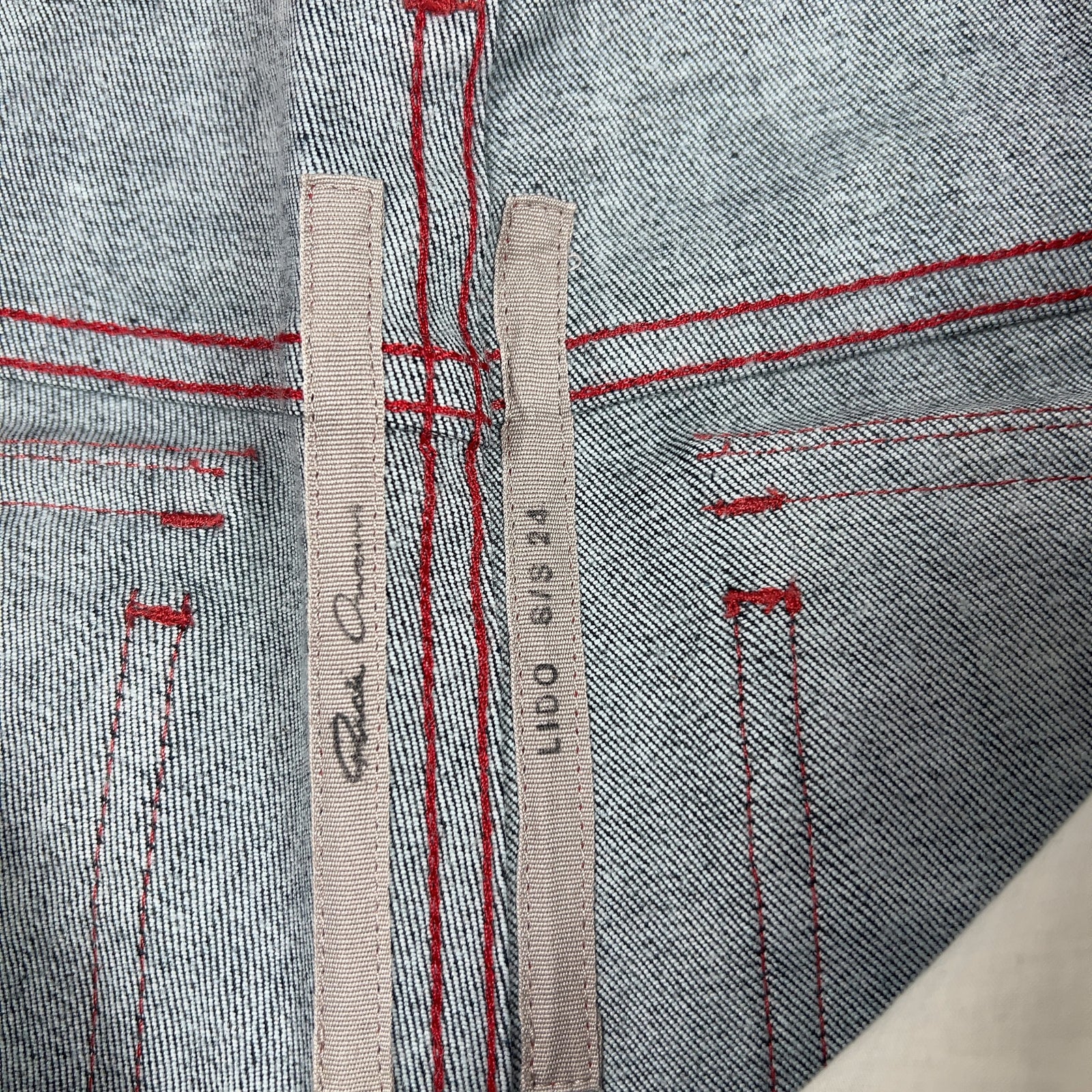 Rick Owens LIDO SS24 'Cardinal Red' Tyrone Cut Waxed Jeans