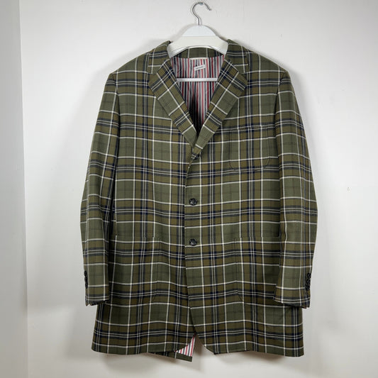 Thom Browne Multi-Pocket Plaid Peacoat