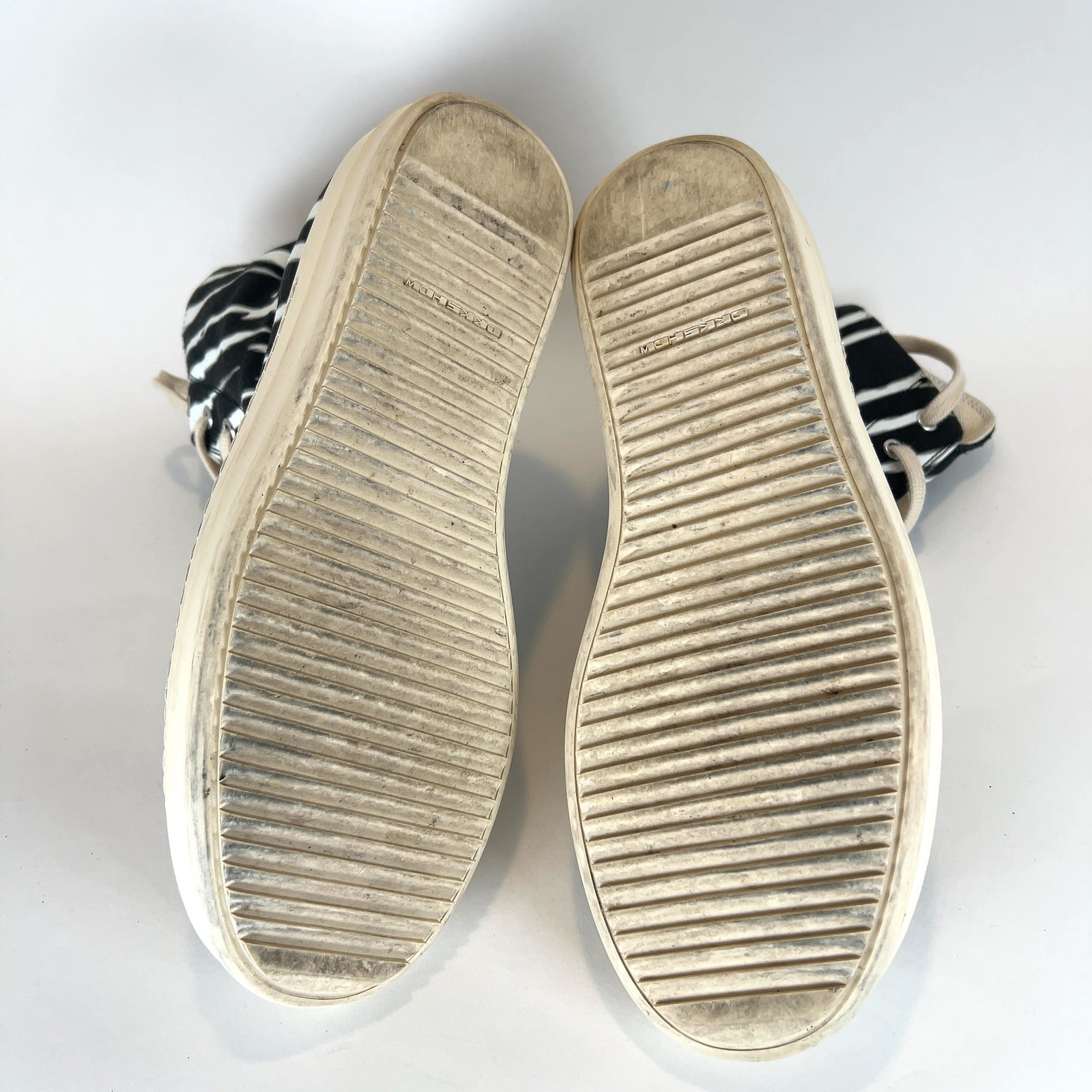 Rick Owens DRKSHDW Zebra Ramone Hightop Sneakers