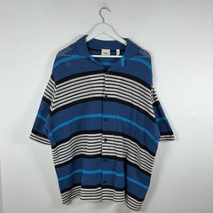 Burberry Striped Perforated Button-Up Shirt