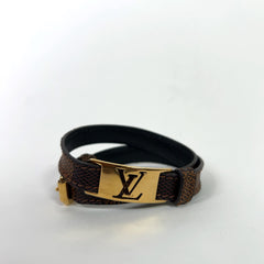 Louis Vuitton Ebene Damier Sign It Double-Wrap Bracelet