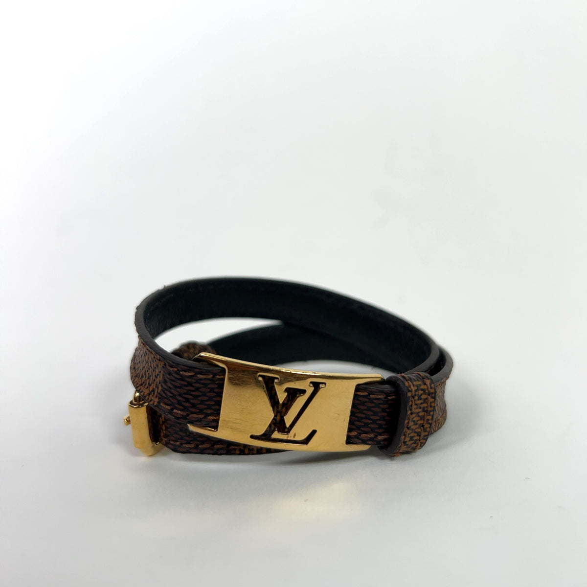 Louis Vuitton Ebene Damier Sign It Double-Wrap Bracelet