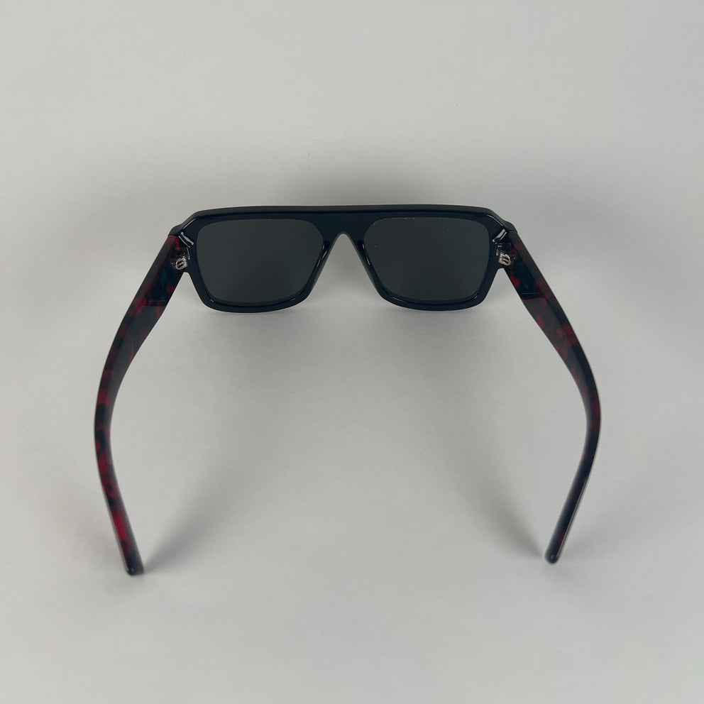 Prada Red Marble Acetate Sunglasses