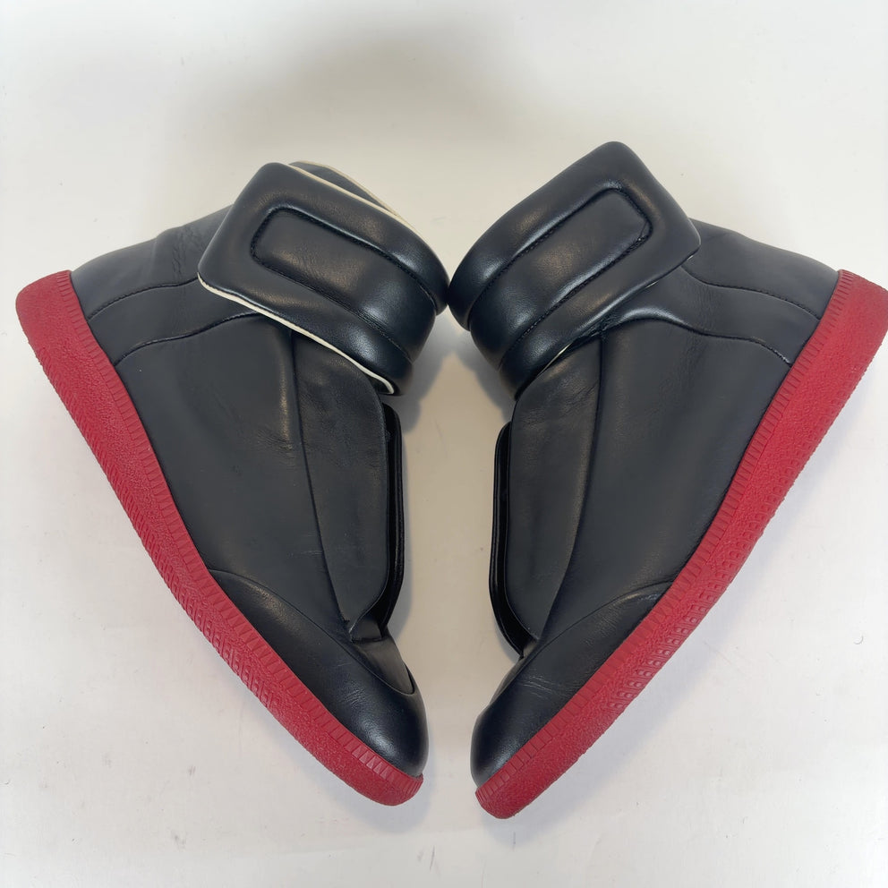 Maison Margiela Black/Red Leather High-Top Futures
