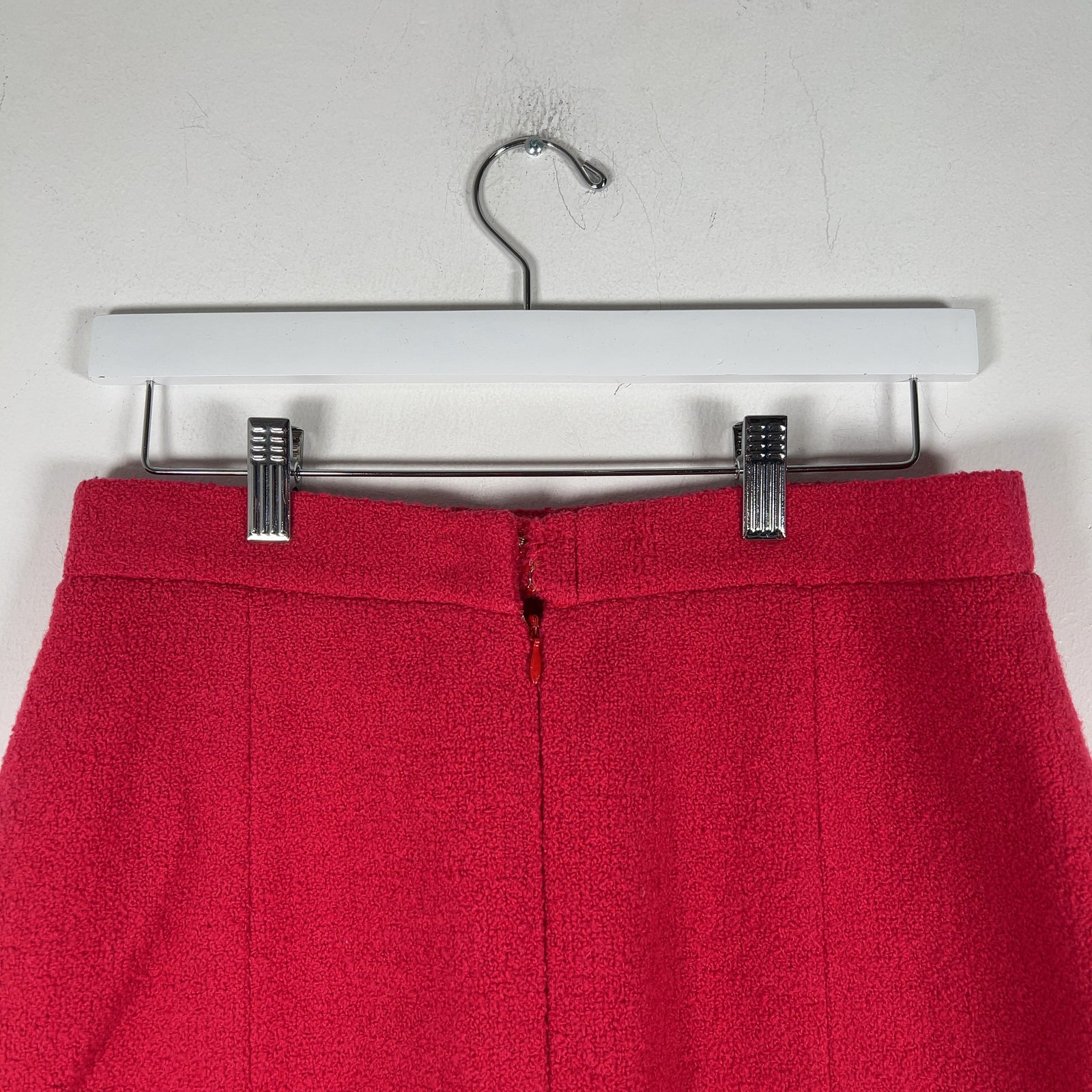 Chanel Pink Vintage Bouclé Wool Skirt Size S