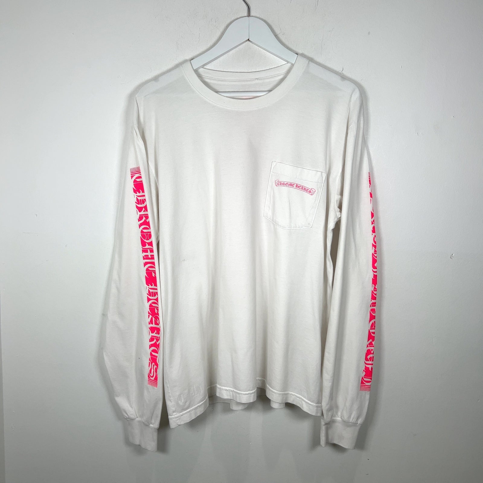 Chrome Hearts Pink Spell Out Logo Bar Longsleeve