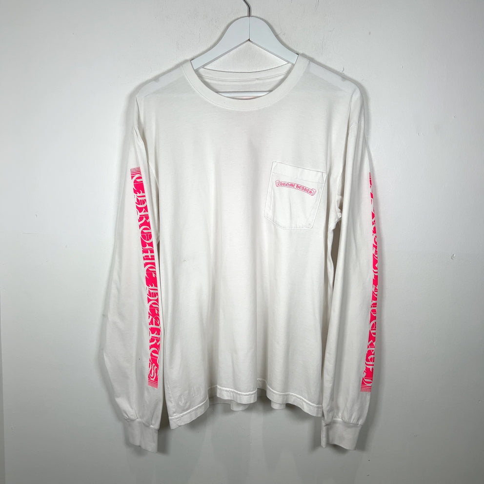 Chrome Hearts Pink Spell Out Logo Bar Longsleeve