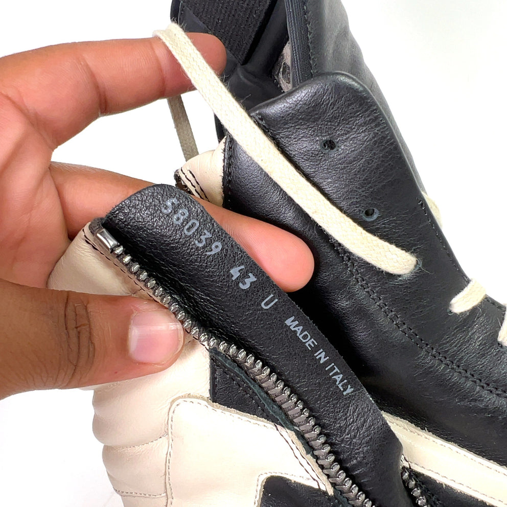 Rick Owens Black/Milk Geobasket Sneakers