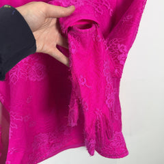 Balenciaga Pink Mesh Gloved Mock Neck Top Size XS