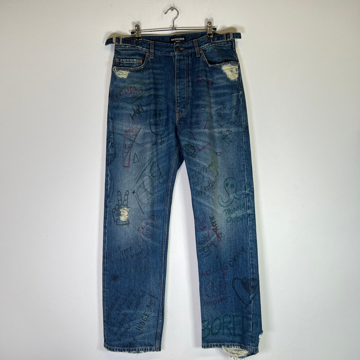 Balenciaga AW21 Scribble Denim Jeans