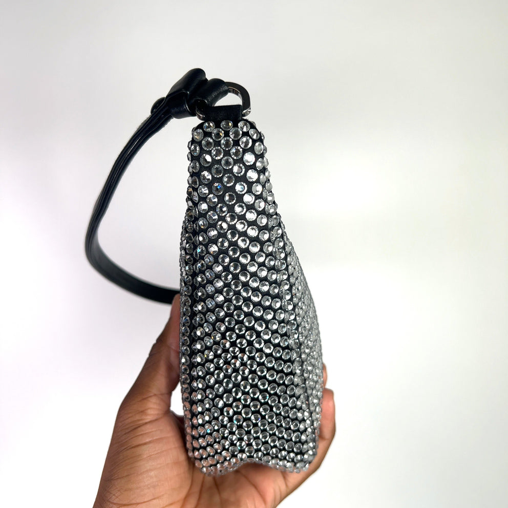 Prada Crystal Embellished Triangle Logo Bag