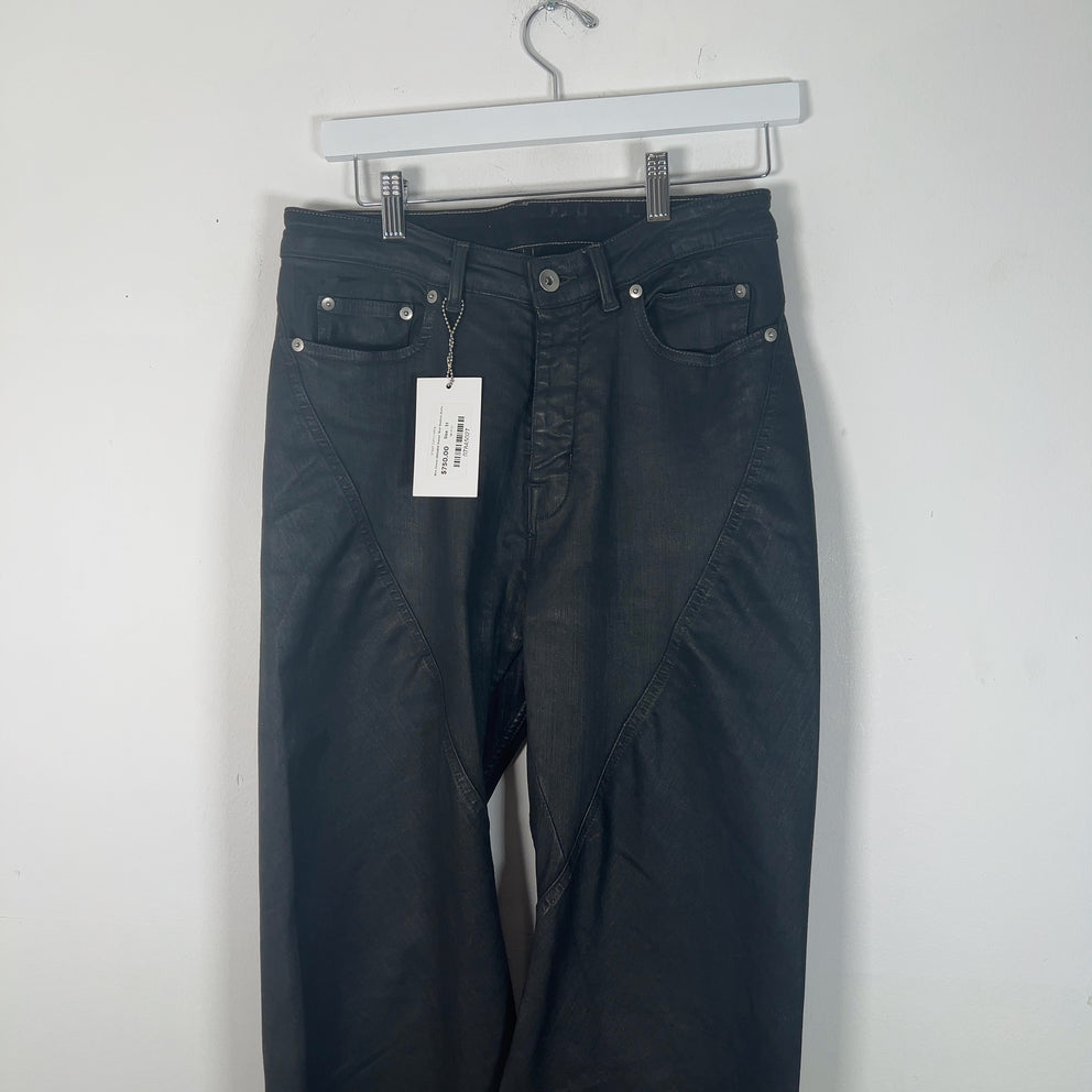 Rick Owens DRKSHDW Waxed 'Bias' Bootcut Jeans