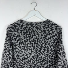 Saint Laurent Zig-Zag Print Wool and Mohair Cardigan
