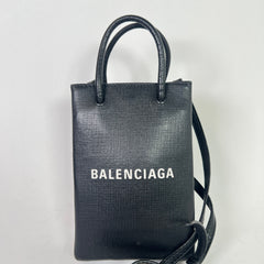 Balenciaga Phone Holder Logo Crossbody Bag