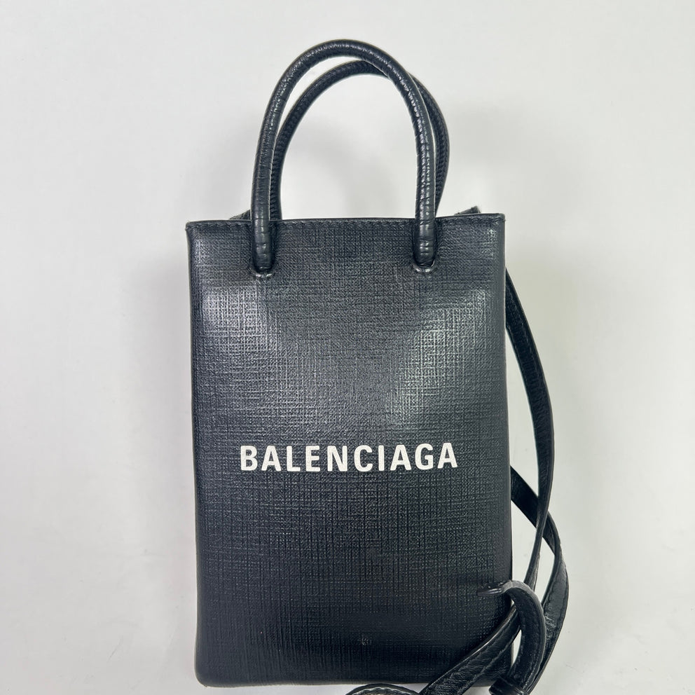 Balenciaga Phone Holder Logo Crossbody Bag