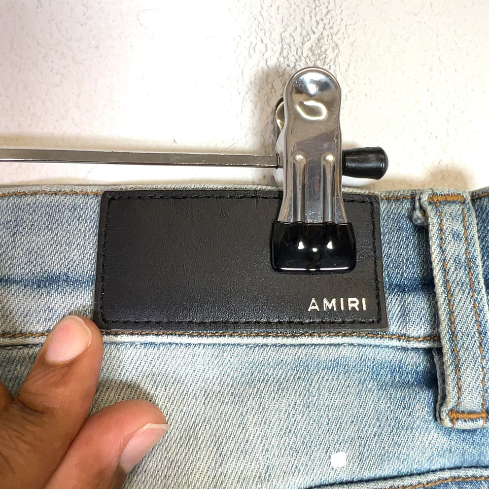 Amiri Light Indigo Biker Art Patch Denim Jeans
