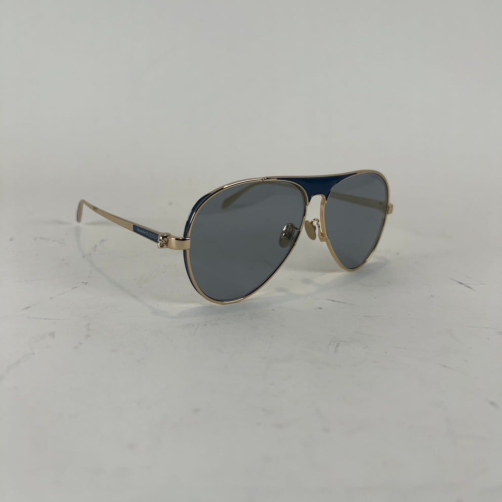 Alexander McQueen Enamel Aviator Sunglasses