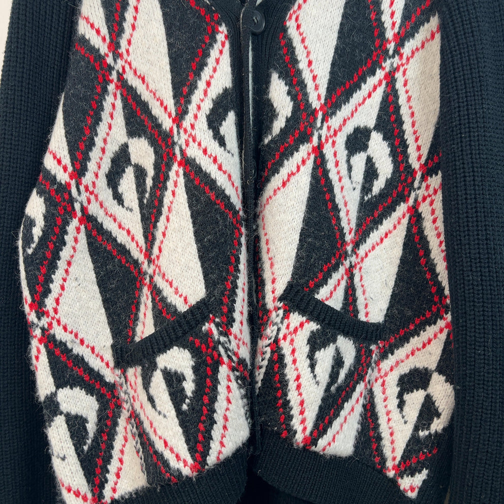 Marine Serre Argyle Knit Cardigan SizeM