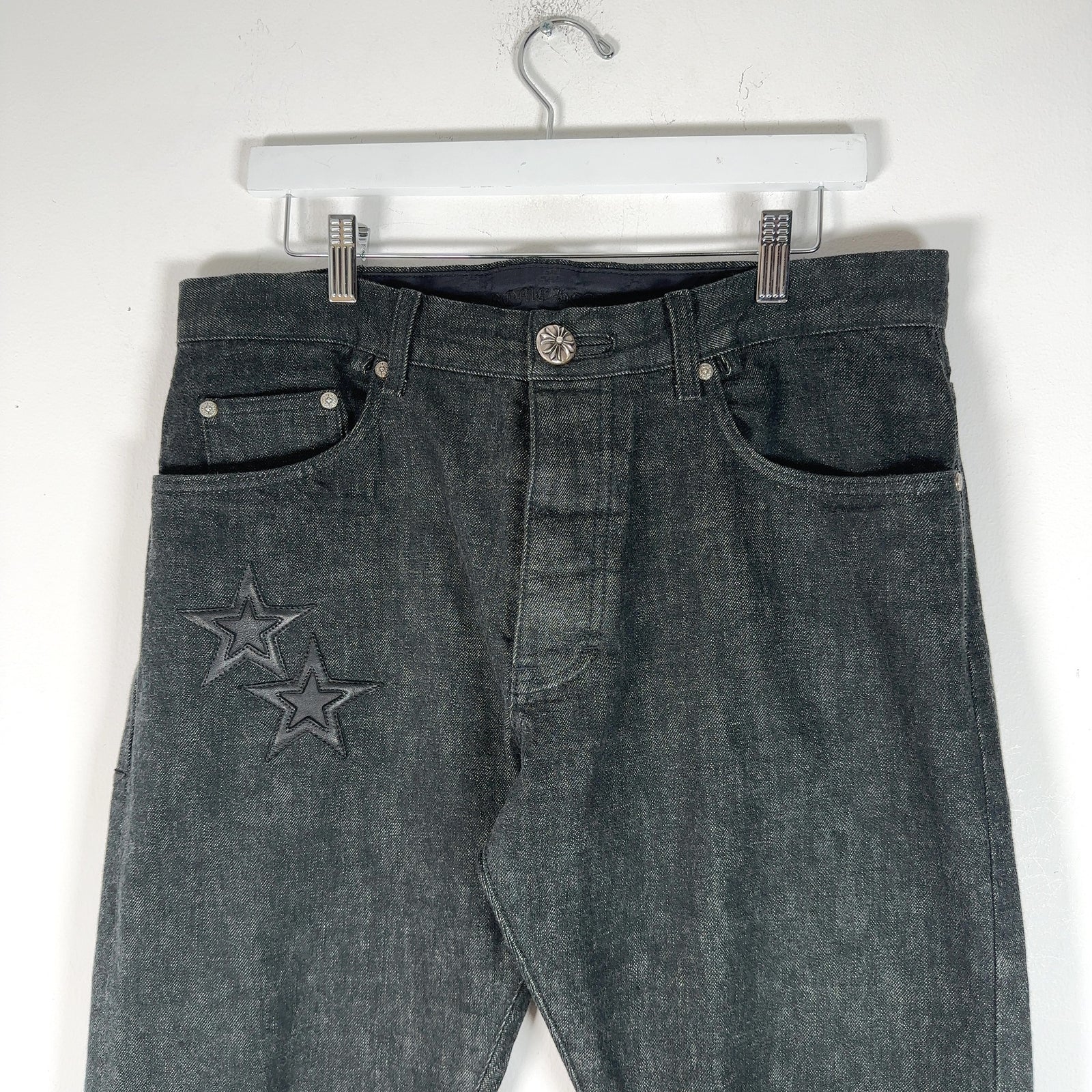 Chrome Hearts Star Patch Raw Denim Jeans