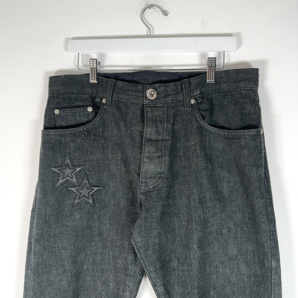 Chrome Hearts Star Patch Raw Denim Jeans