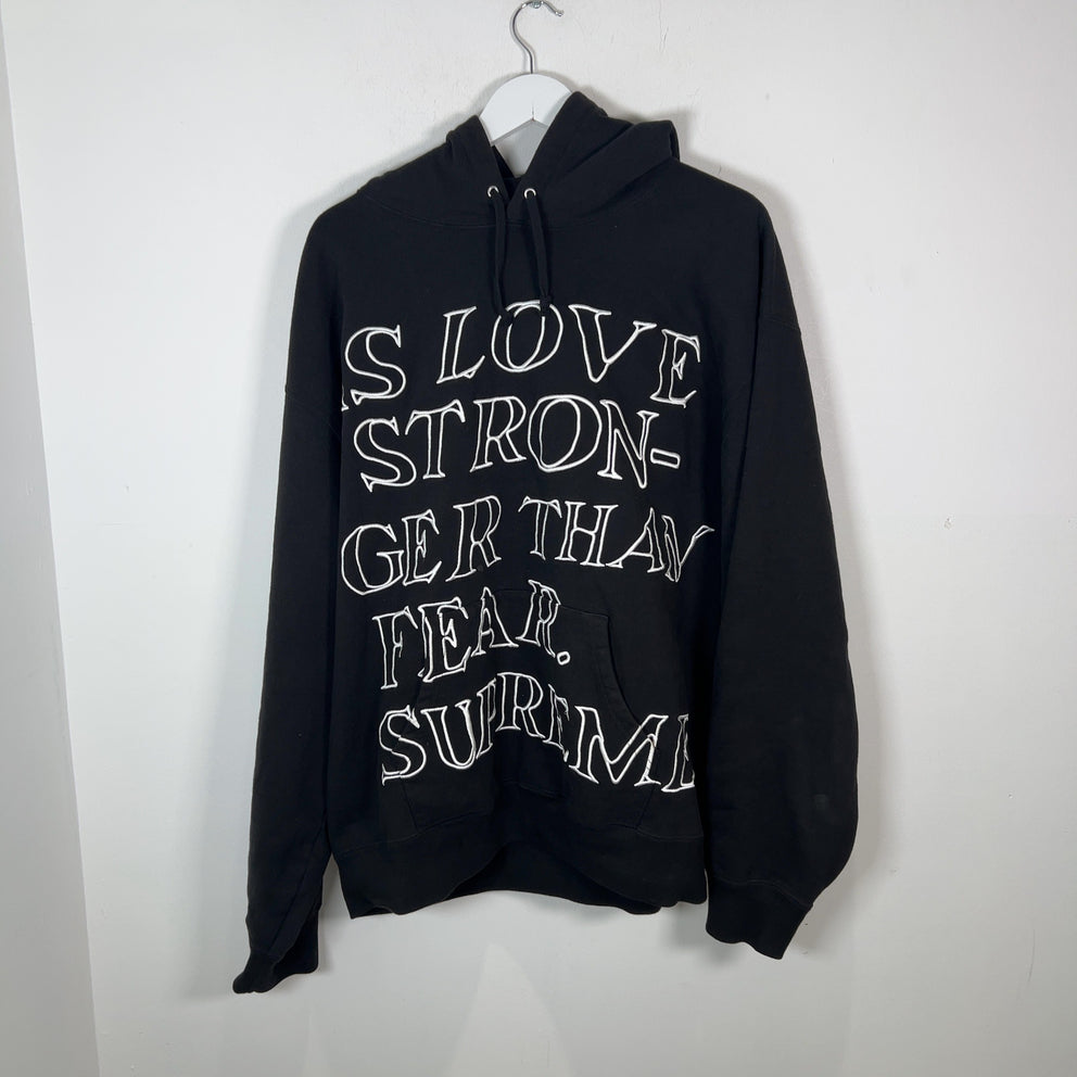 Supreme x Cactus Plant Flea Market Stronger Than Fear Embroidered Hoodie