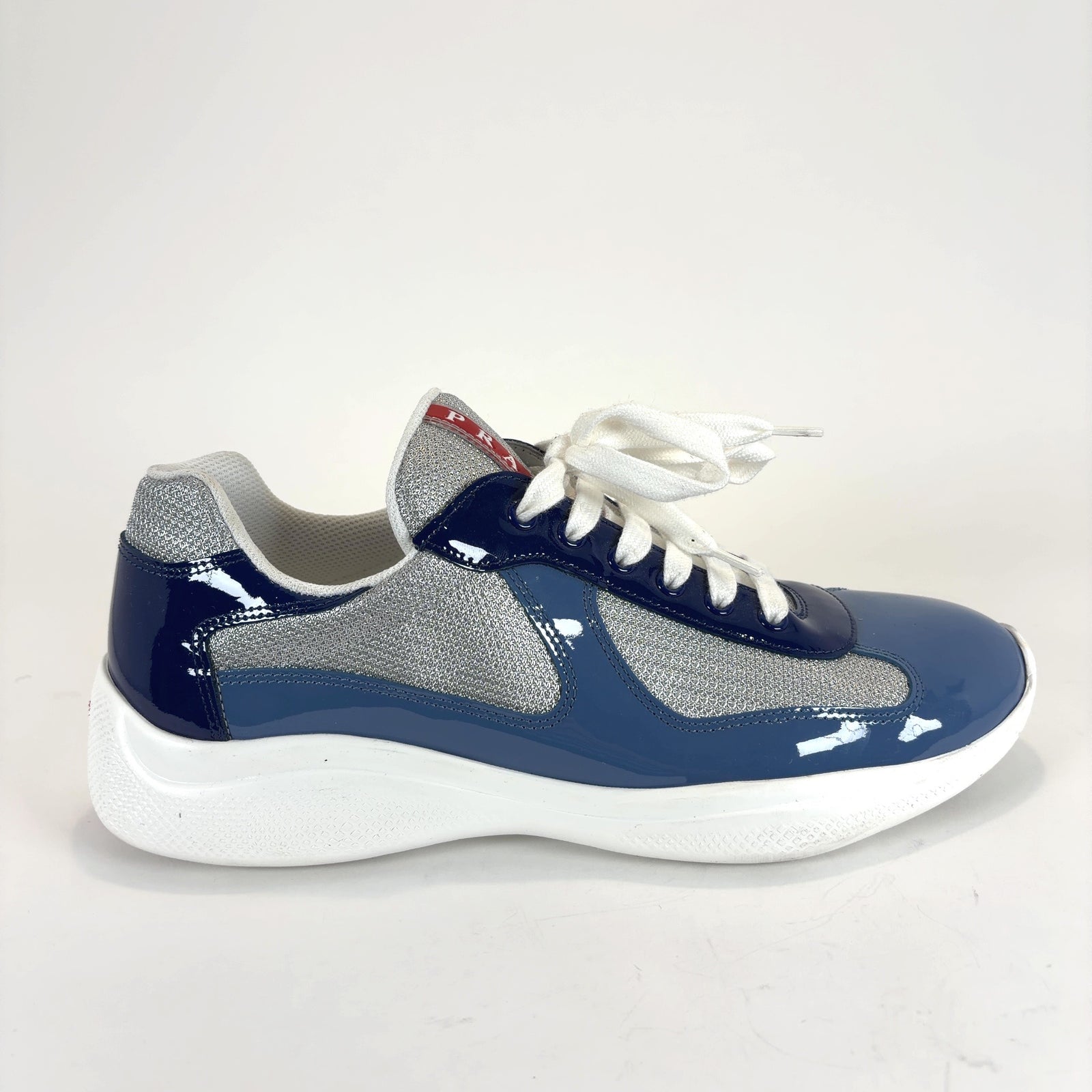 Prada Aviation Blue/Ink Patent Leather America Cups